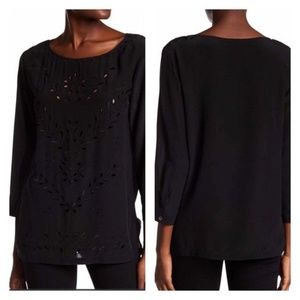 Club Monaco Kaorie Silk Eyelet Blouse